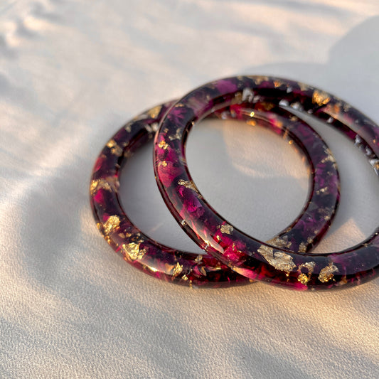 Handmade Real Rose Bangles – Customisable Pair of 2 | Unique Gift for Women