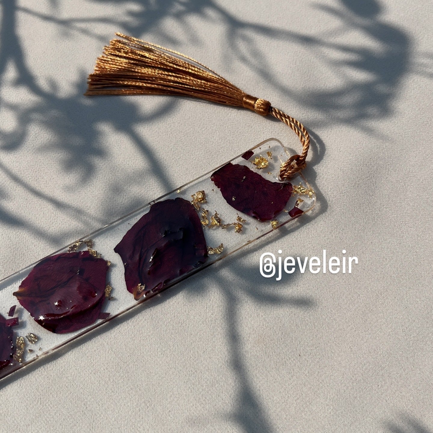 Real Rose Resin Bookmark with Tassel – Handmade Floral Bookmark | Personalized Gift by Jeveleir