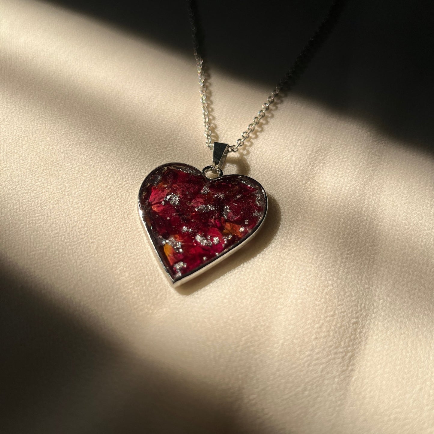 Rose Heart Shape Anti Tarnish Necklace- Customisable Gift For Her