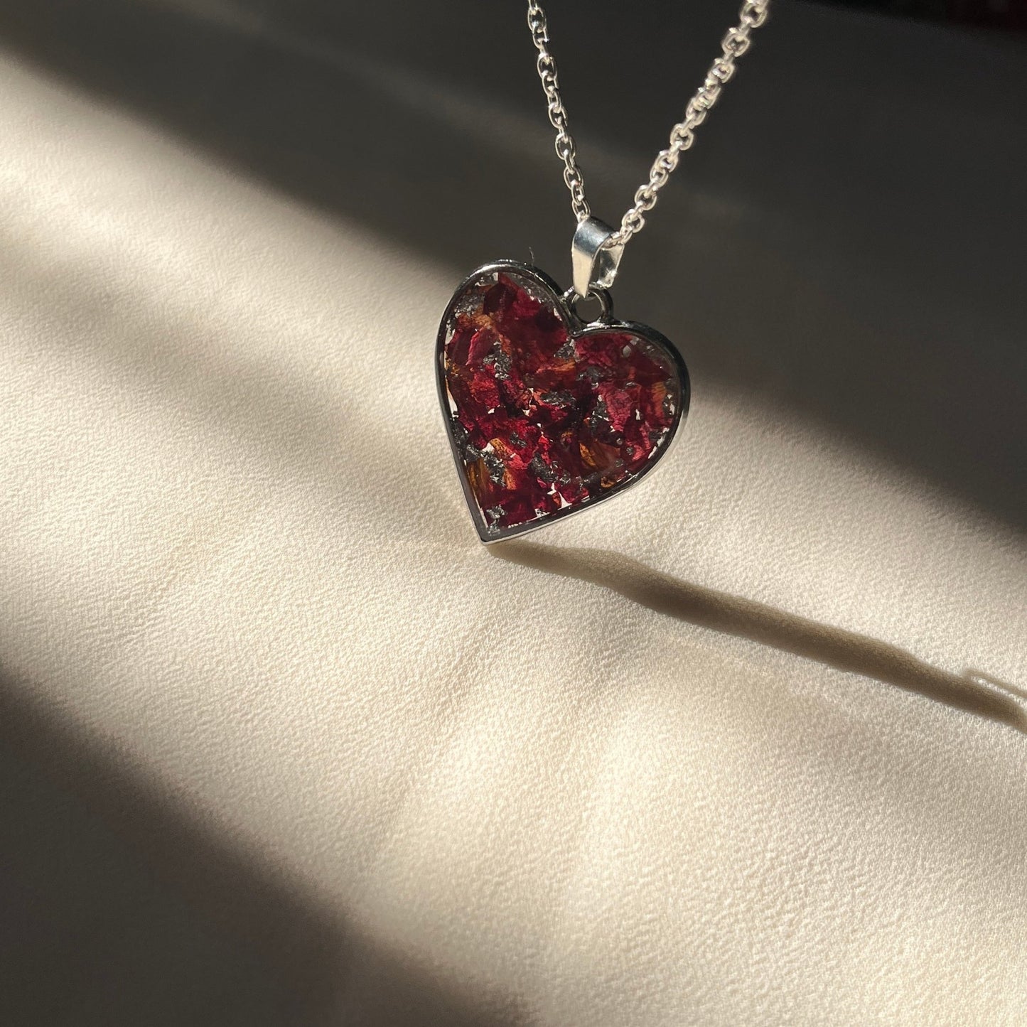 Rose Heart Shape Anti Tarnish Necklace- Customisable Gift For Her