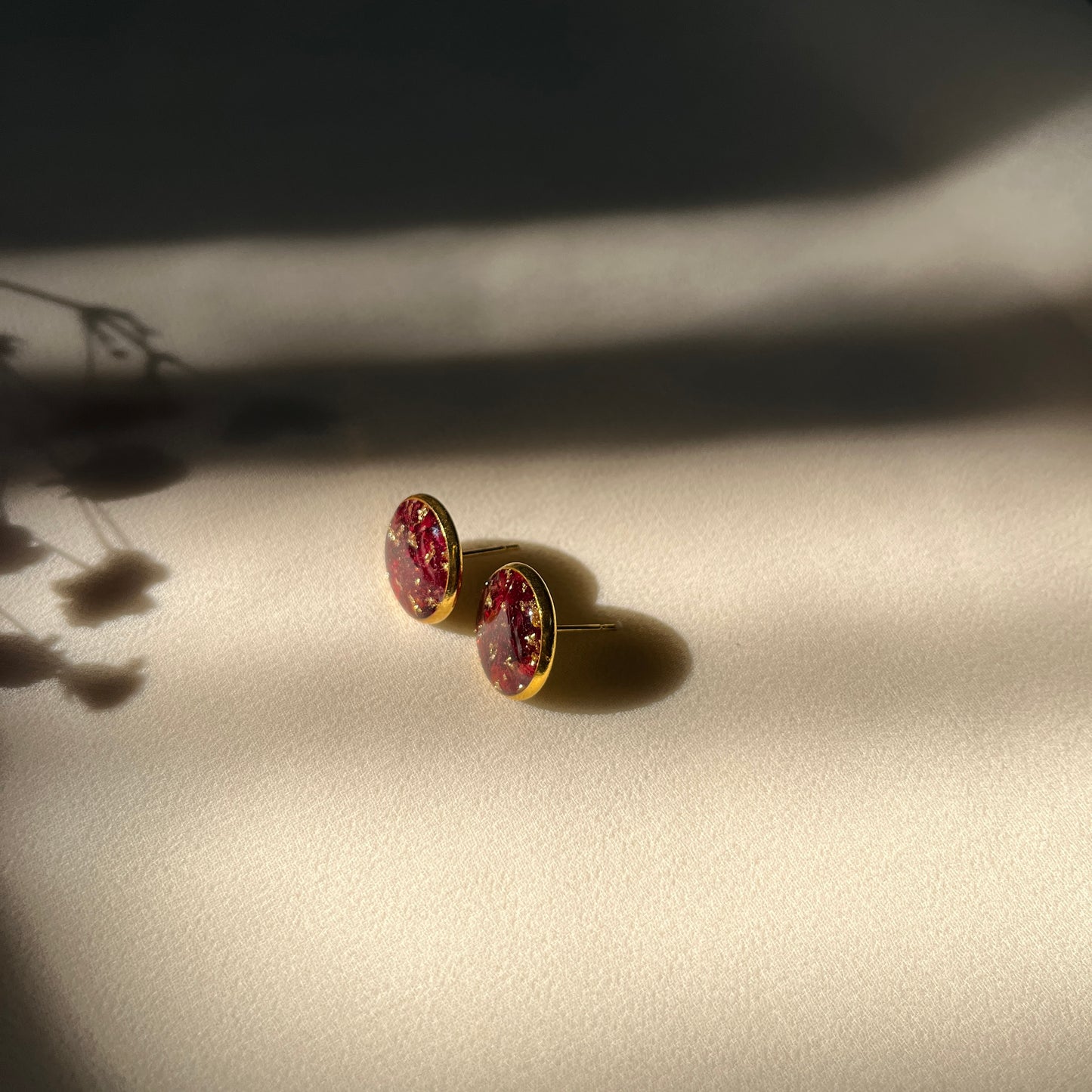 Real Rose Stud Anti-Tarnish Earrings – Customizable