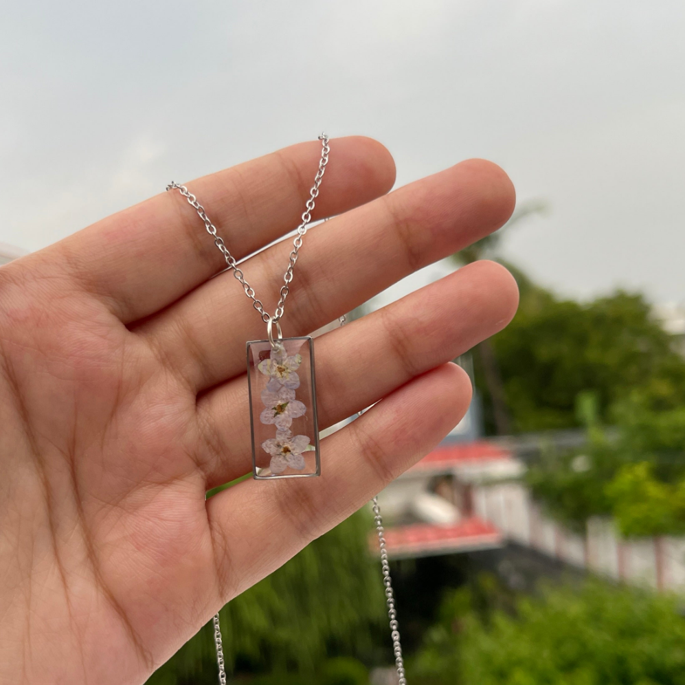 Forget Me Not Minimalist Anti-Tarnish Pendant- Customizable Gift for Her