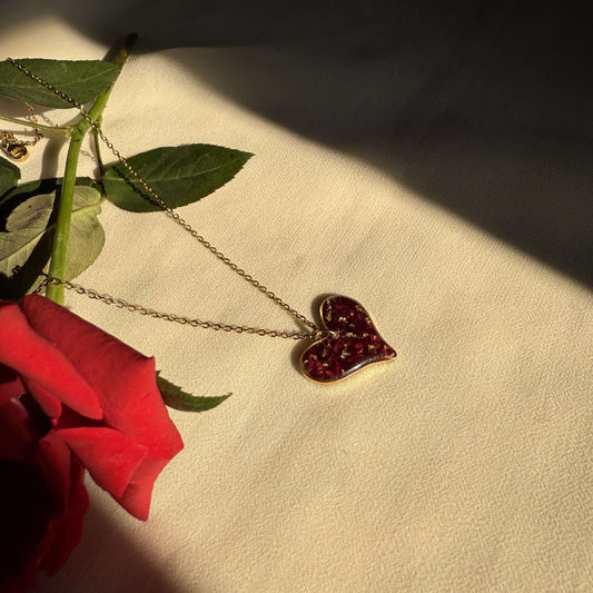 Minimal Rose Pendant – Real Rose Resin Necklace | Handmade Floral Jewelry India