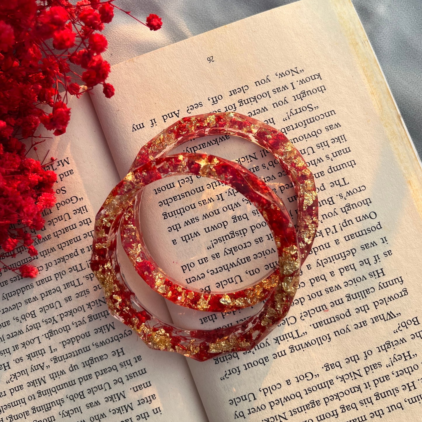 Comming soon - Dimond Red flower bangles pair of 2