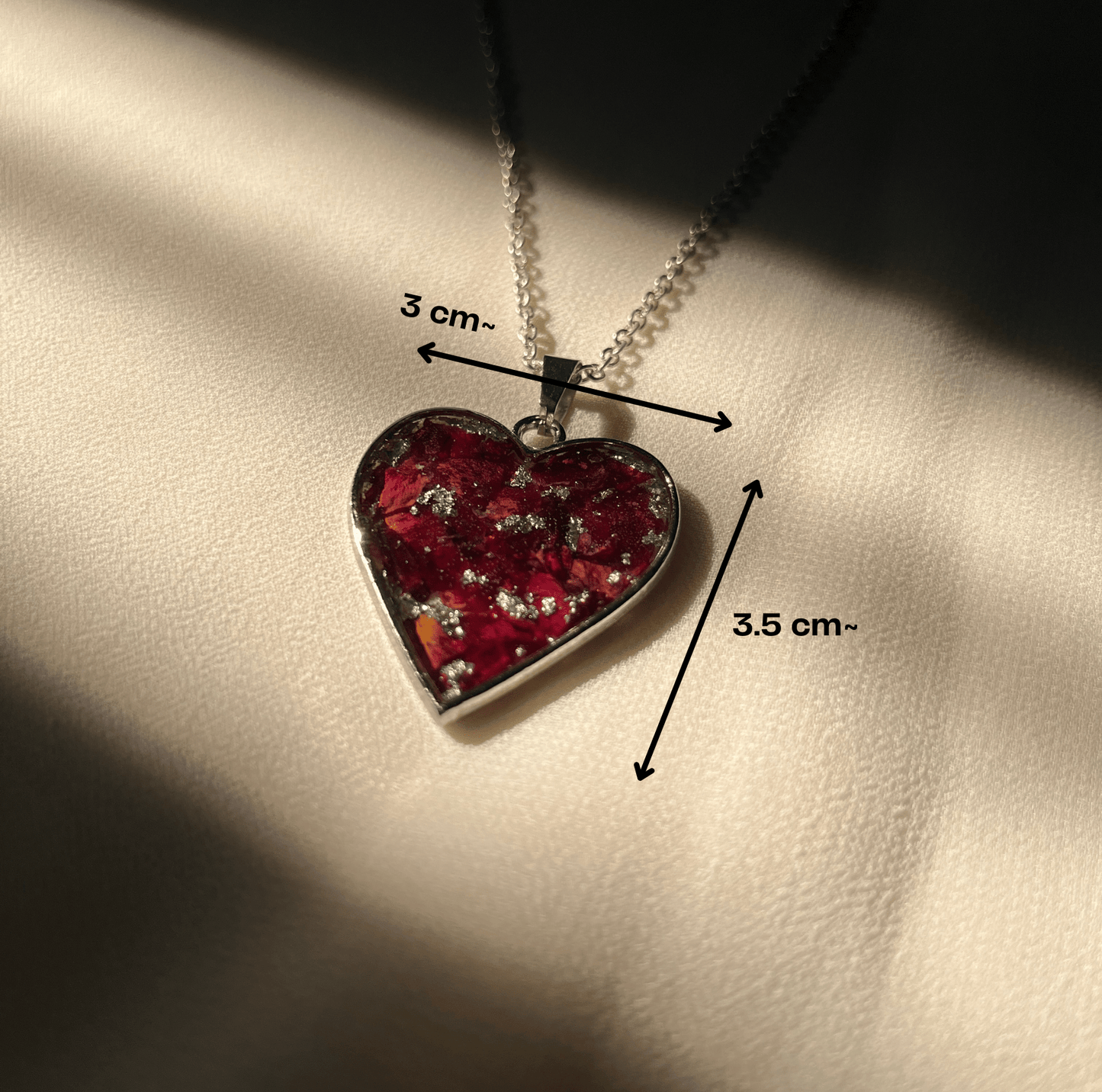 Rose Heart Shape Anti Tarnish Necklace- Customisable Gift For Her