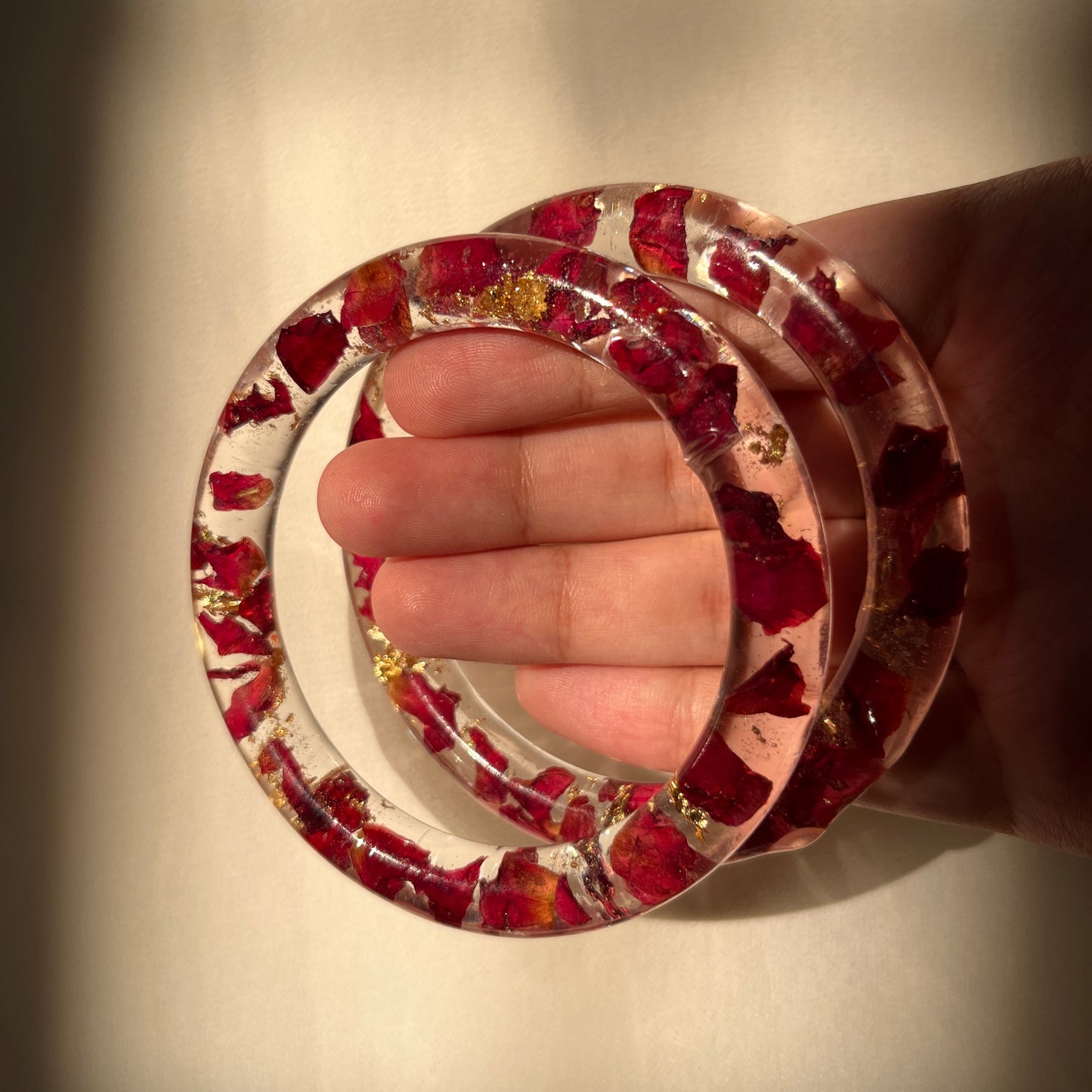 Handmade Real Rose Bangles – Customisable Pair of 2 | Unique Gift for Women