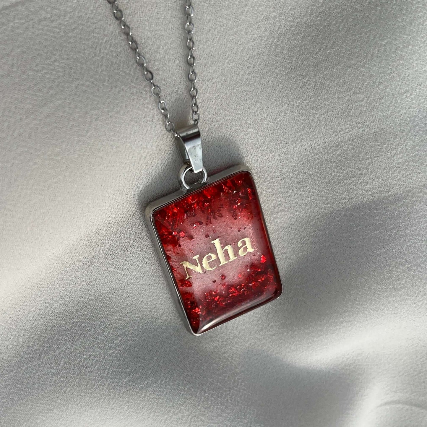 Your Name, Your Story – Custom Resin Name Pendant | Personalised Jewellery Gift with Anti-Tarnish Finish