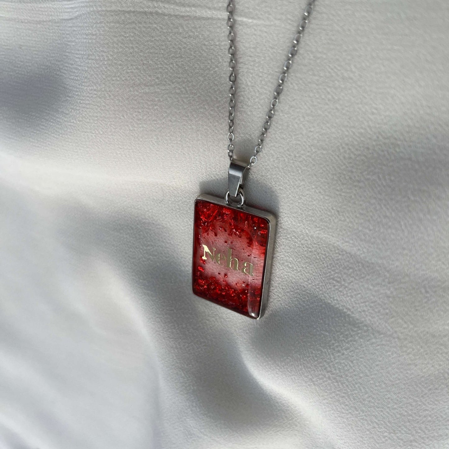 Your Name, Your Story – Custom Resin Name Pendant | Personalised Jewellery Gift with Anti-Tarnish Finish
