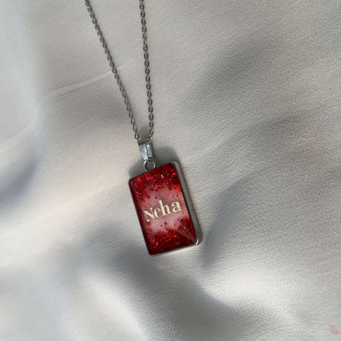 Your Name, Your Story – Custom Resin Name Pendant | Personalised Jewellery Gift with Anti-Tarnish Finish