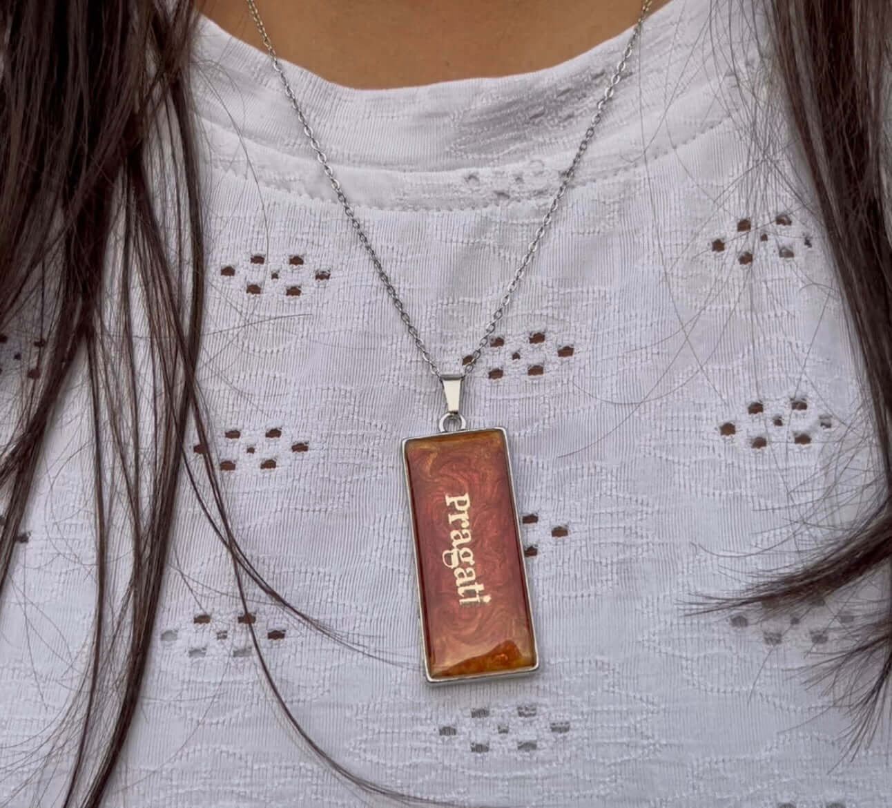 Your Name, Your Story – Custom Resin Name Pendant | Personalised Jewellery Gift with Anti-Tarnish Finish