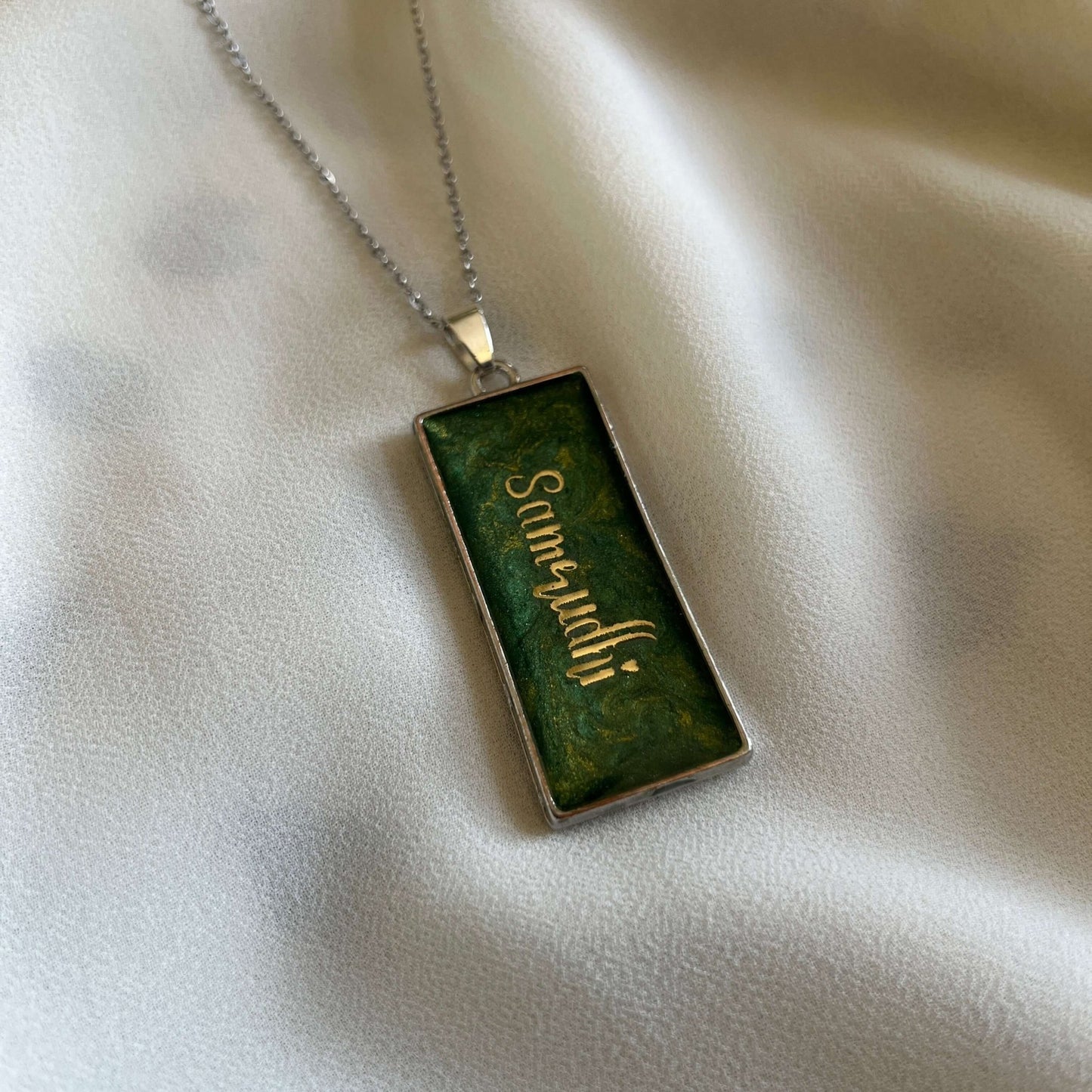 Your Name, Your Story – Custom Resin Name Pendant | Personalised Jewellery Gift with Anti-Tarnish Finish