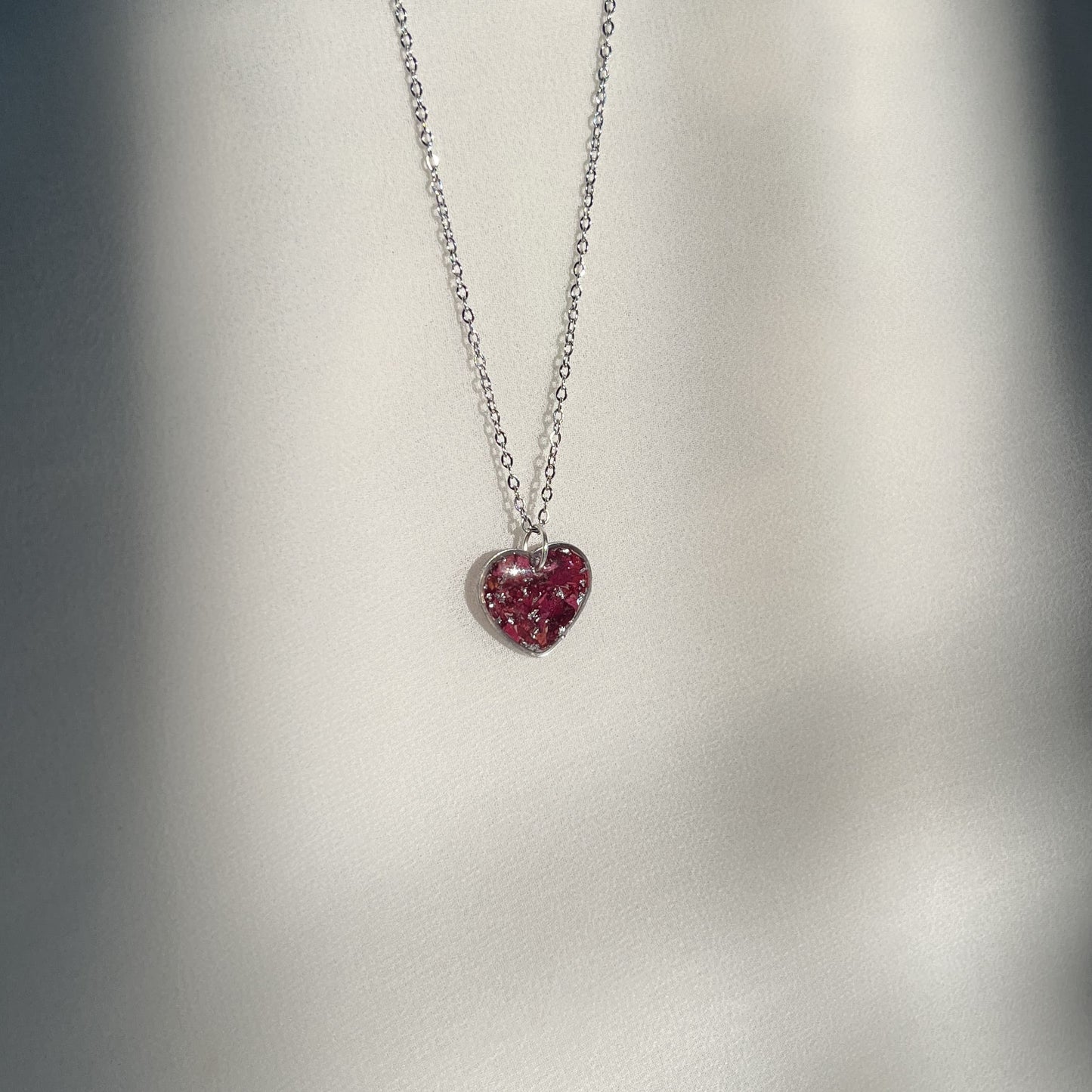 Rose Heart Shape Anti Tarnish Necklace- Customisable Gift For Her