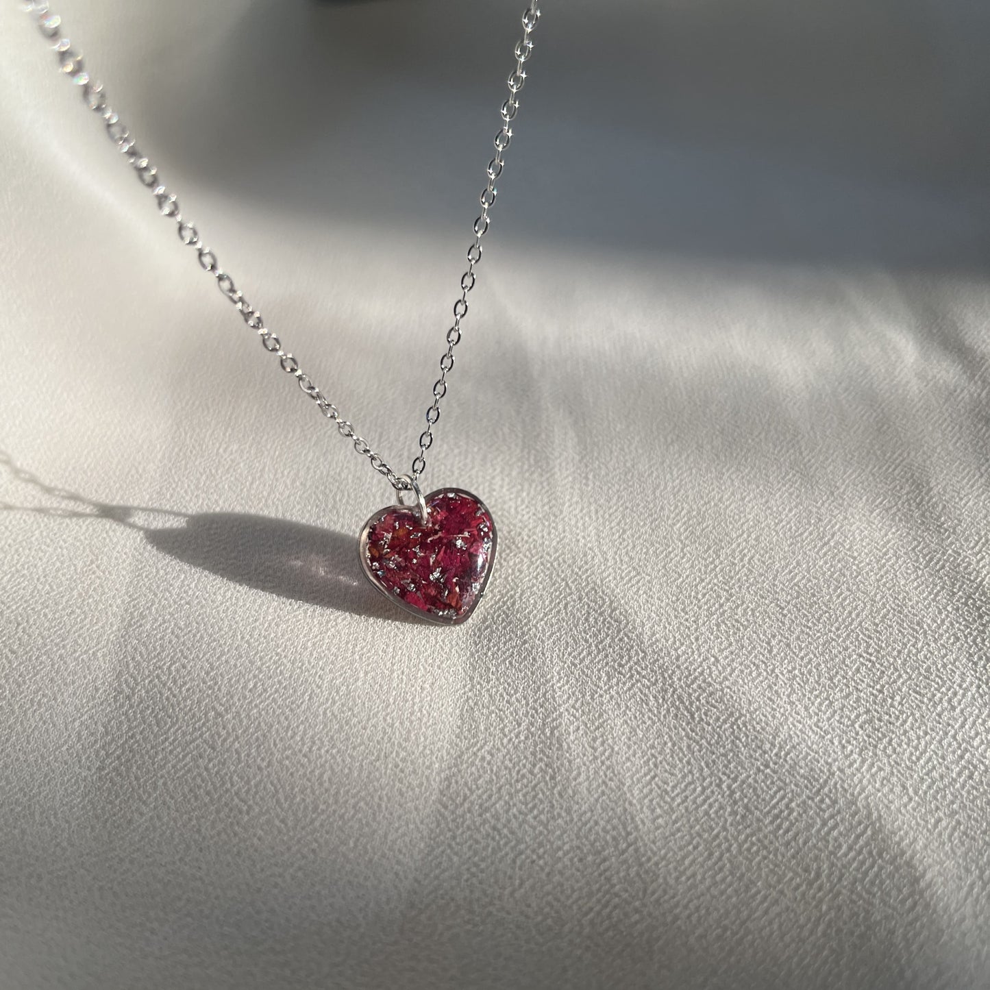 Rose Heart Shape Anti Tarnish Necklace- Customisable Gift For Her