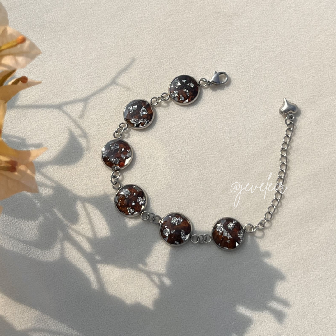 Silver Rose bracelet 6  bazzel Round