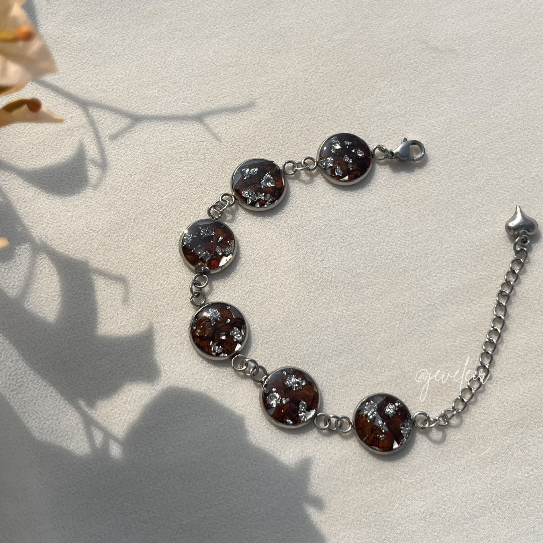 Silver Rose bracelet 6  bazzel Round