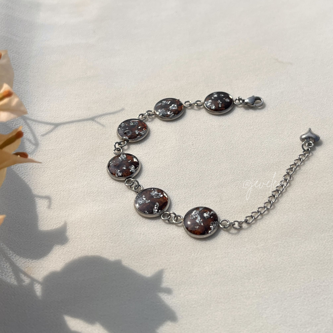 Silver Rose bracelet 6  bazzel Round