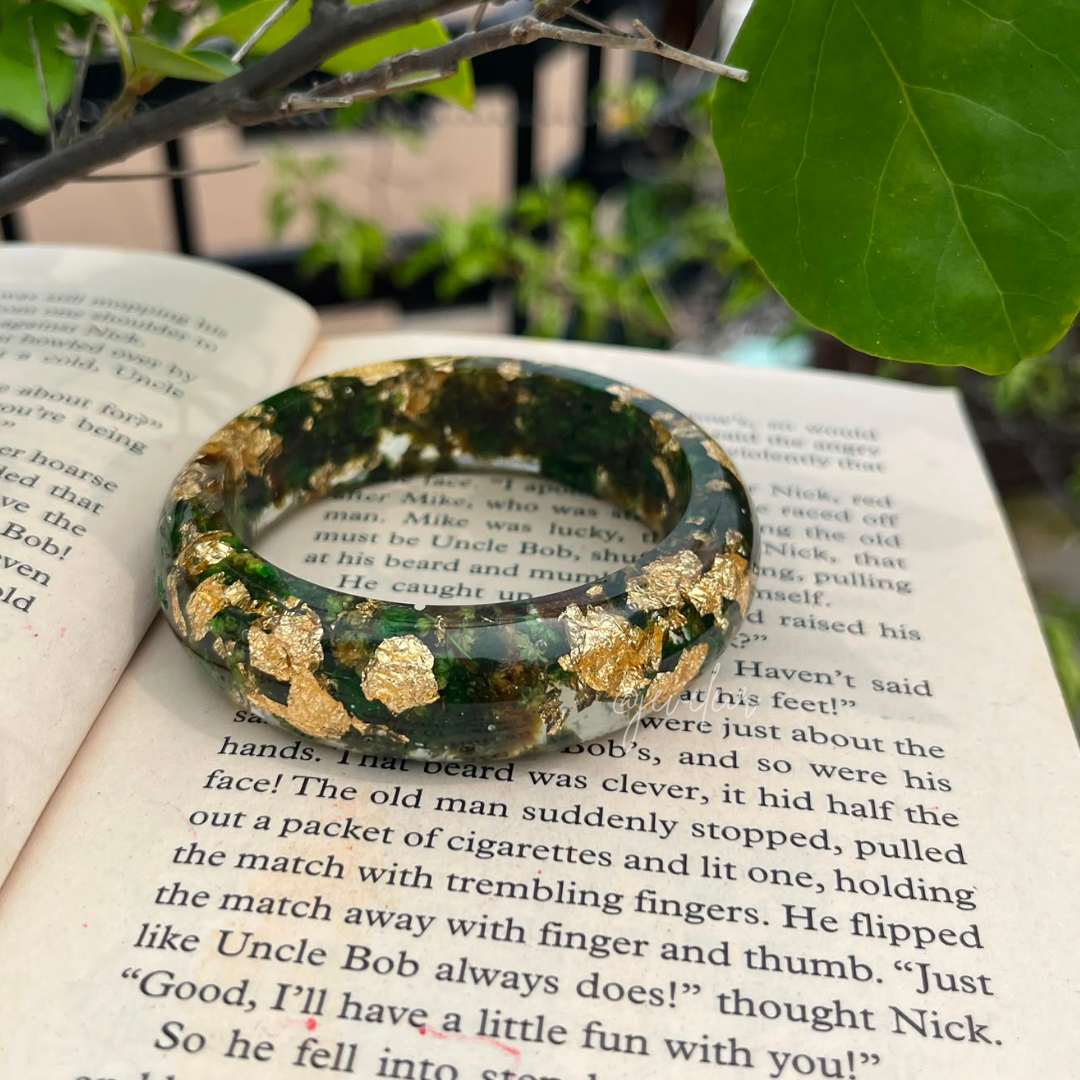 Handmade Real Rose Thick Kada (Single) | 100% Preserved Flower Bracelet for Women | Custom Resin Jewellery Gift
