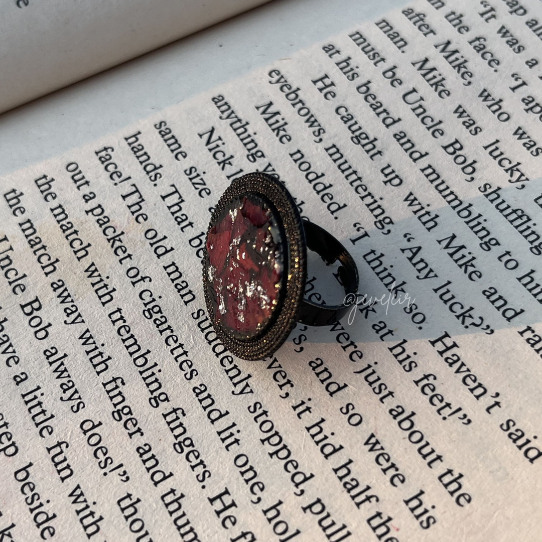 Black base Rose adjustable ring