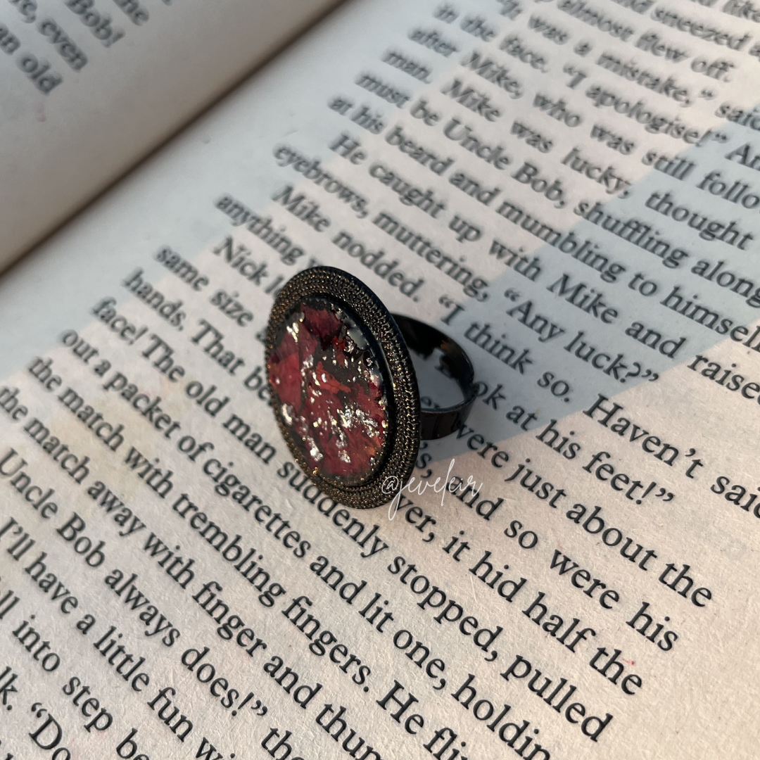 Black base Rose adjustable ring