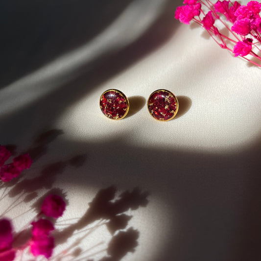 Real Rose Stud Anti-Tarnish Earrings – Customizable