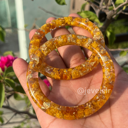 Handmade Real Flowers Bangles – Customisable Pair of 2 | Unique Gift for Women