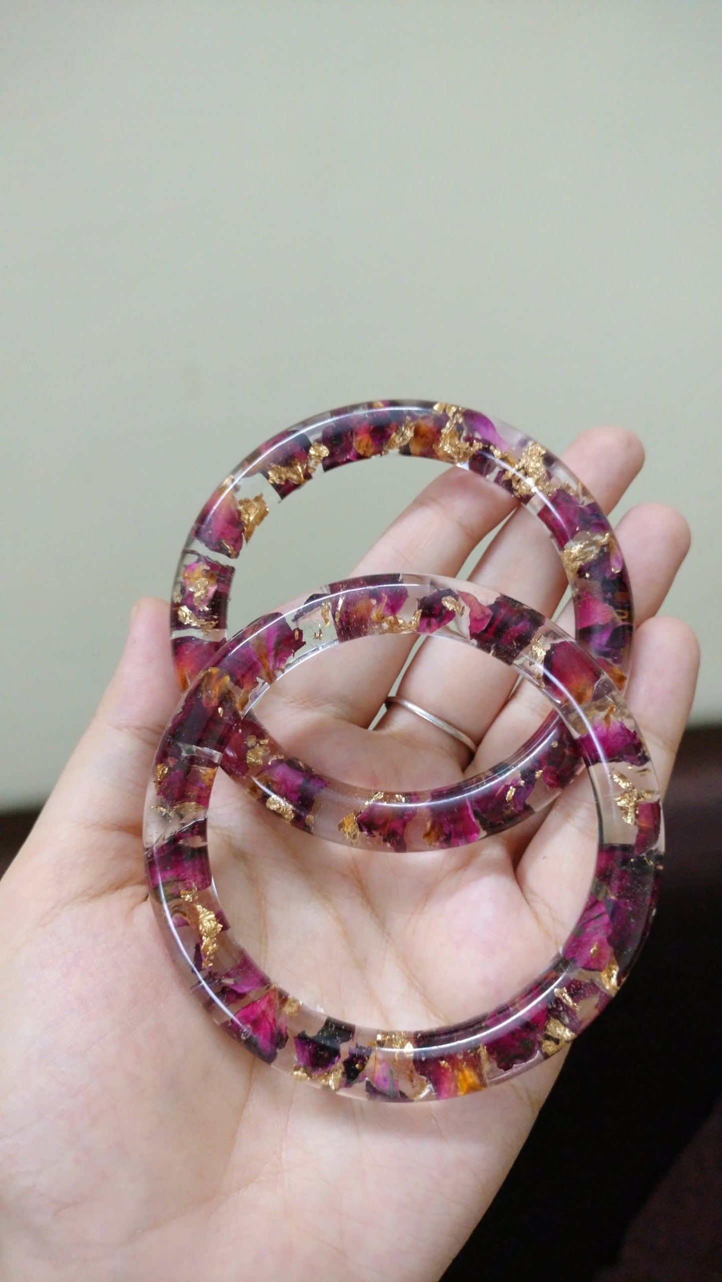 Handmade Real Rose Bangles Gift for Women - Customizable