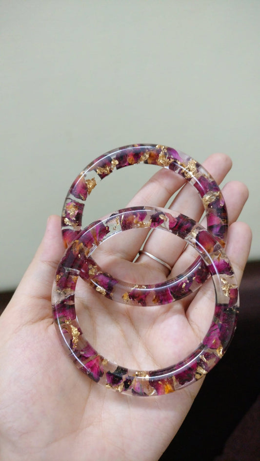 Handmade Real Rose Bangles Gift for Women - Customizable