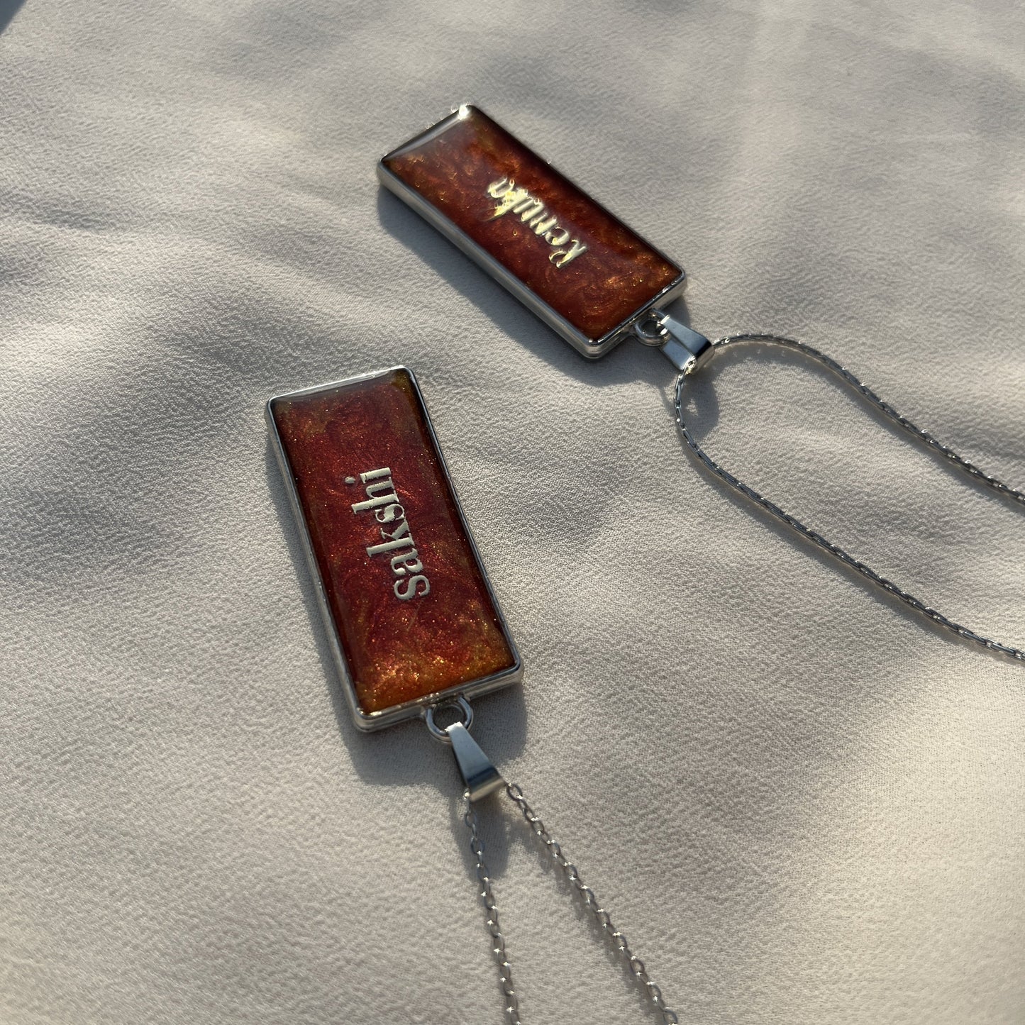 Personalized Resin Name Pendant - Customisable Anti-Tarnish Unique Gift