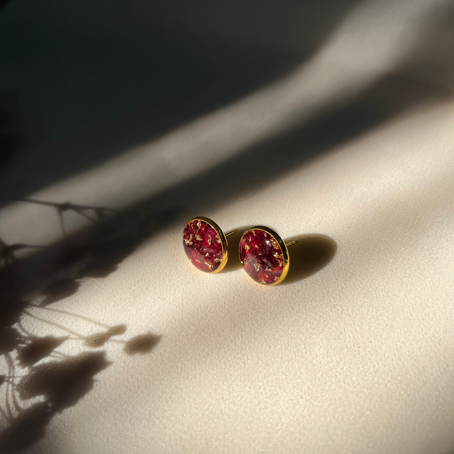 Real Rose Stud Anti-Tarnish Earrings – Customizable