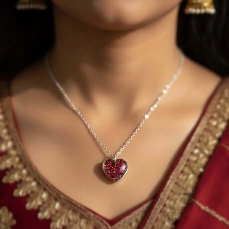 Minimal Rose Pendant – Real Rose Resin Necklace | Handmade Floral Jewelry with Anti-Tarnish Chain