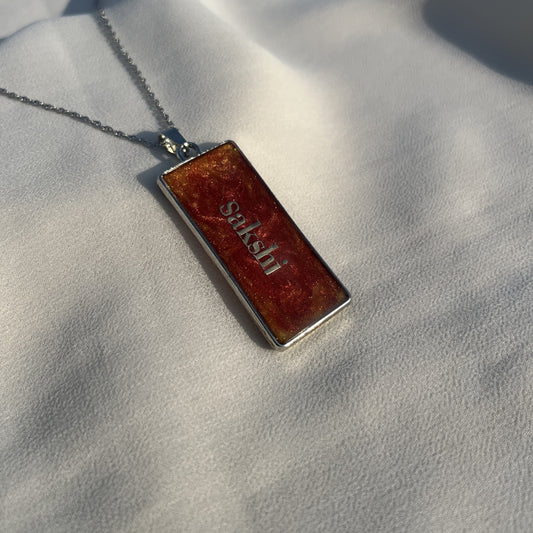 Personalized Resin Name Pendant - Customisable Anti-Tarnish Unique Gift