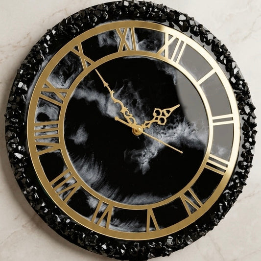 Custom Resin Clock with Real Flowers – Preserve Your Flowers Forever | Personalized 12-Inch Wall Clock