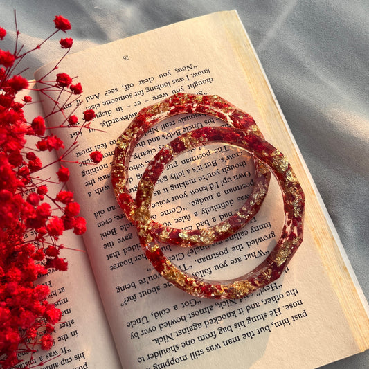 Comming soon - Dimond Red flower bangles pair of 2