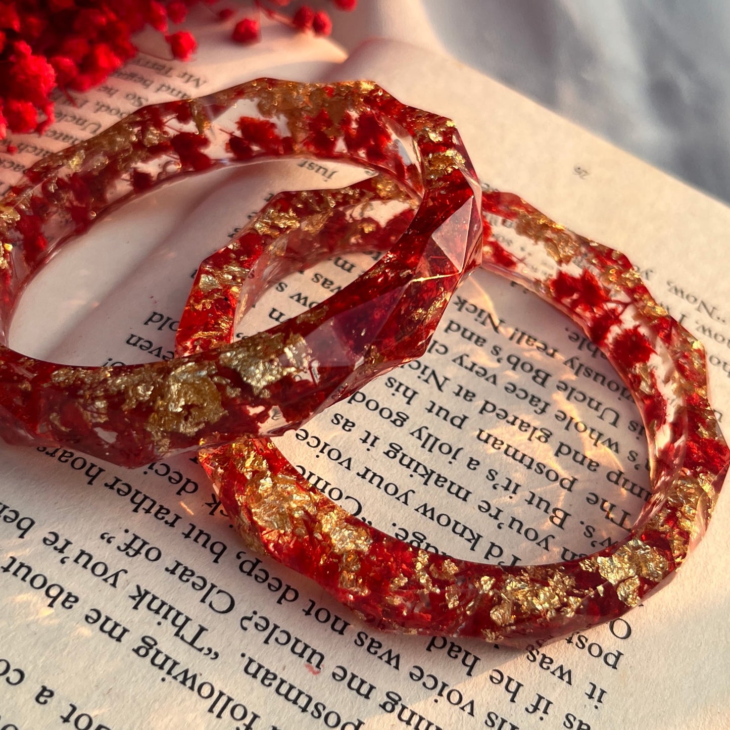 Comming soon - Dimond Red flower bangles pair of 2