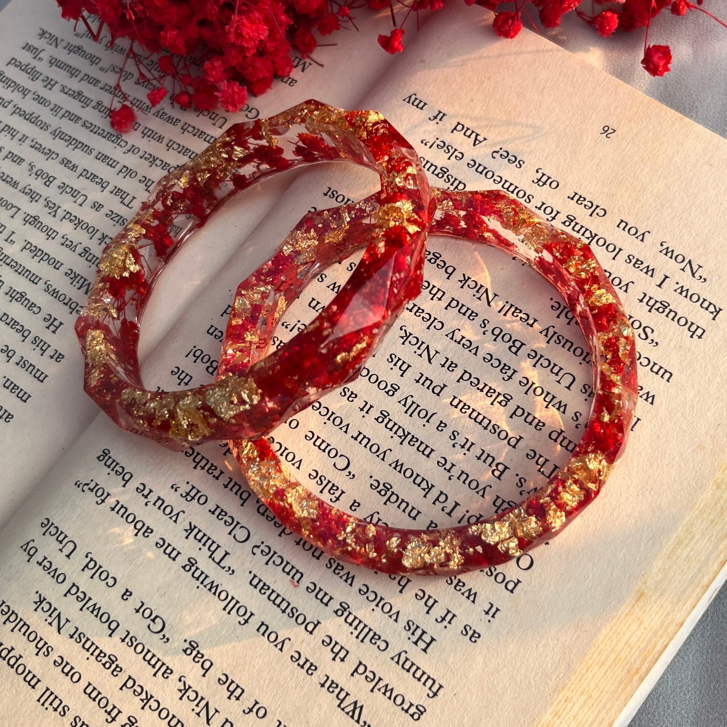 Comming soon - Dimond Red flower bangles pair of 2