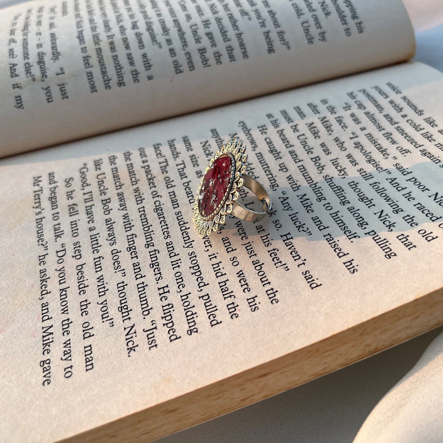 White Rose asjustable ring