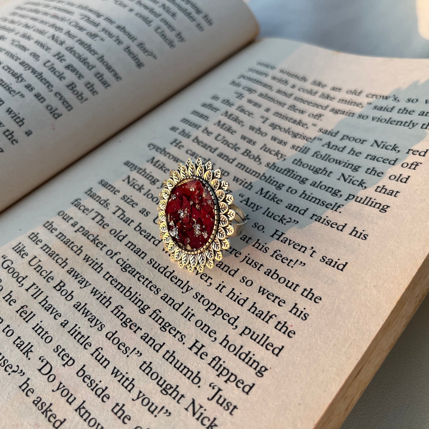 White Rose asjustable ring