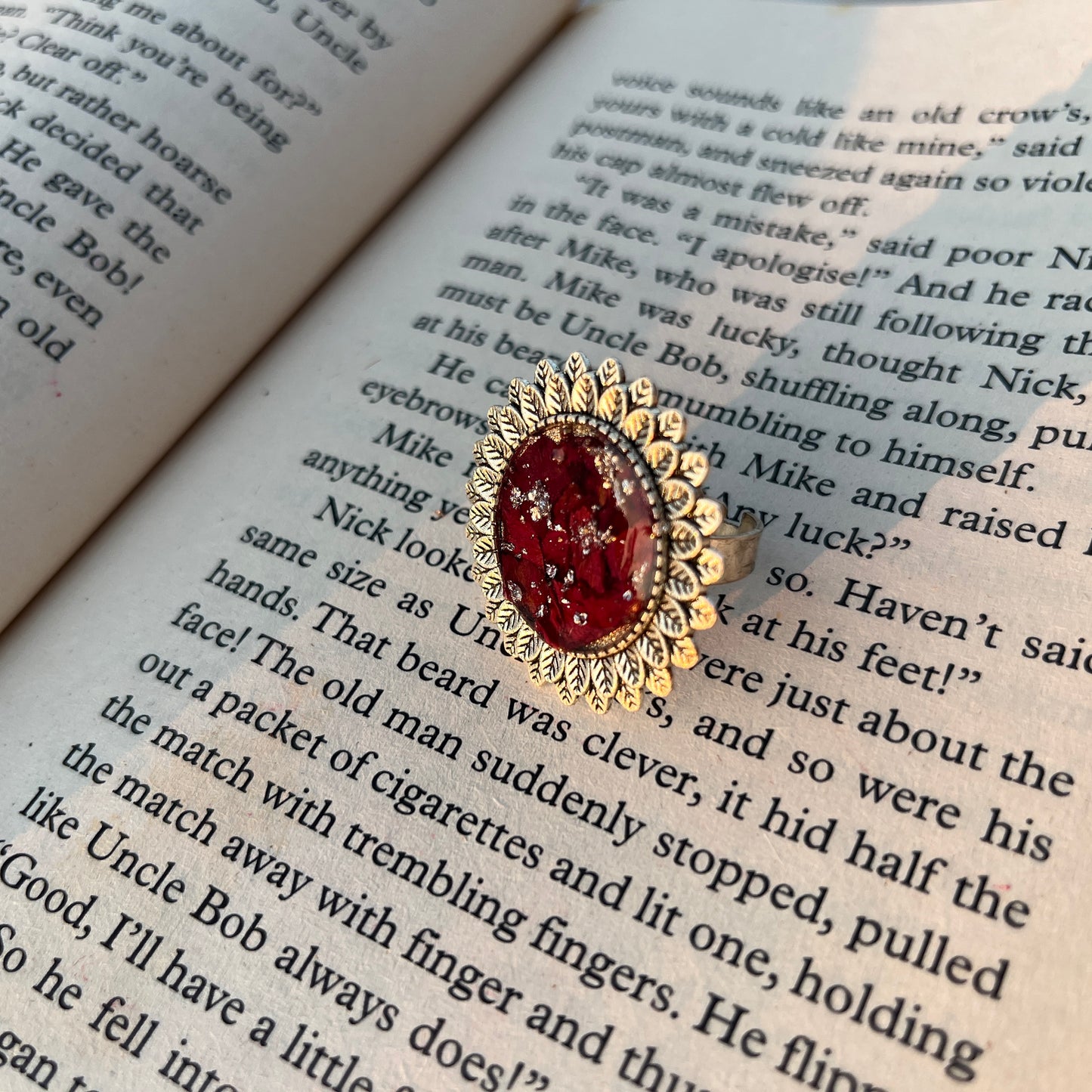 White Rose asjustable ring