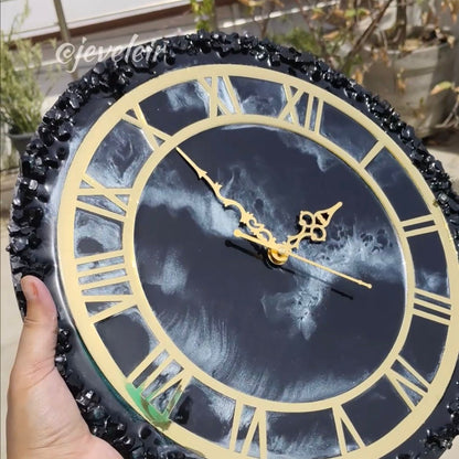 Custom Resin Clock with Real Flowers – Preserve Your Flowers Forever | Personalized 12-Inch Wall Clock