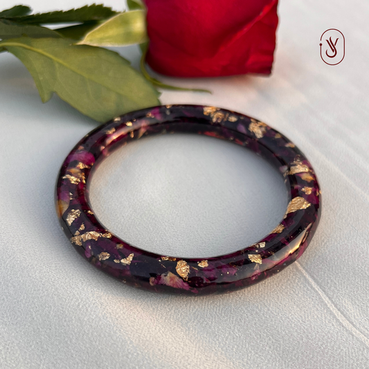 Real Rose Resin Bangles (Single) – Handmade & Preserved Forever