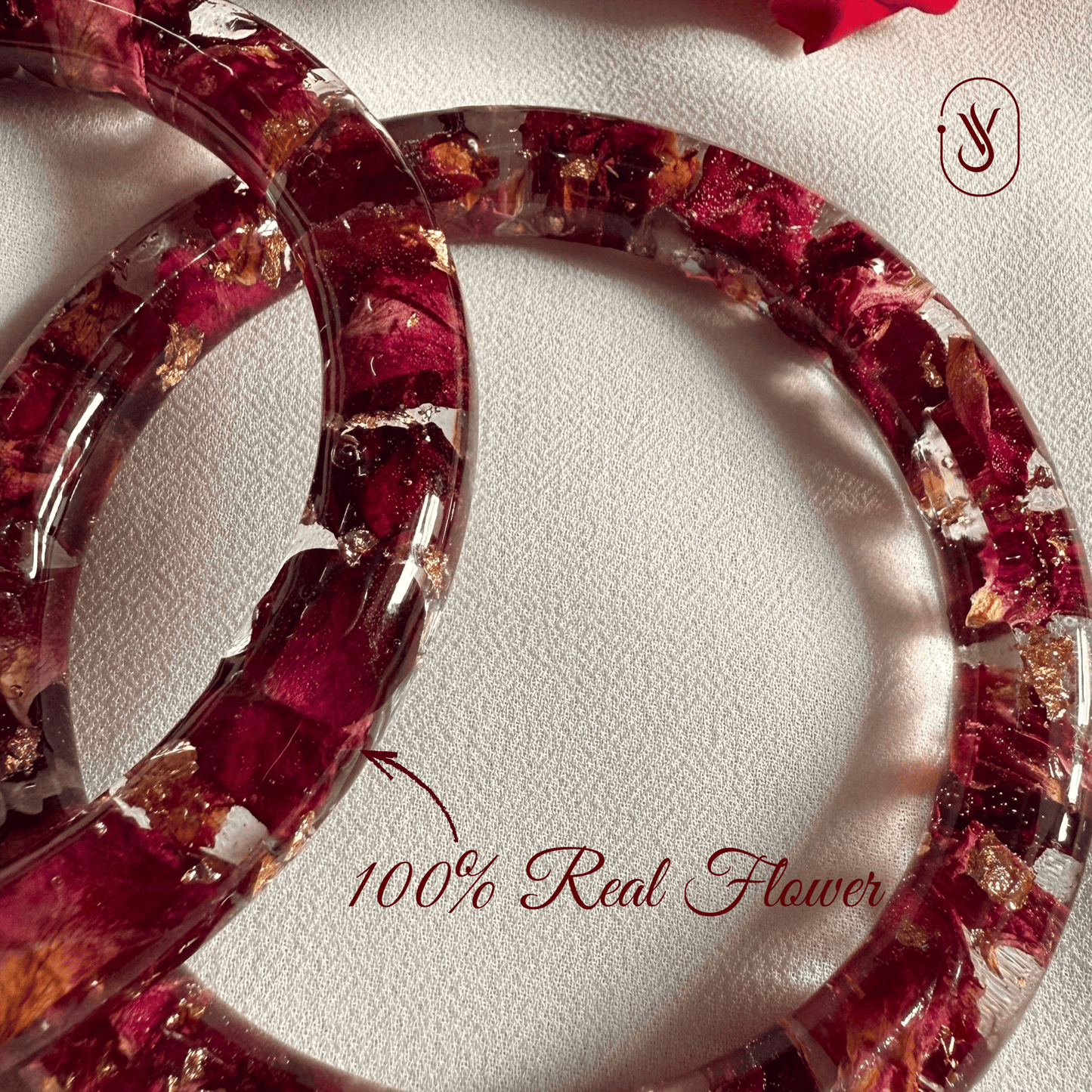 Handmade Real Flowers Bangles – Customisable Pair of 2 | Unique Gift for Women