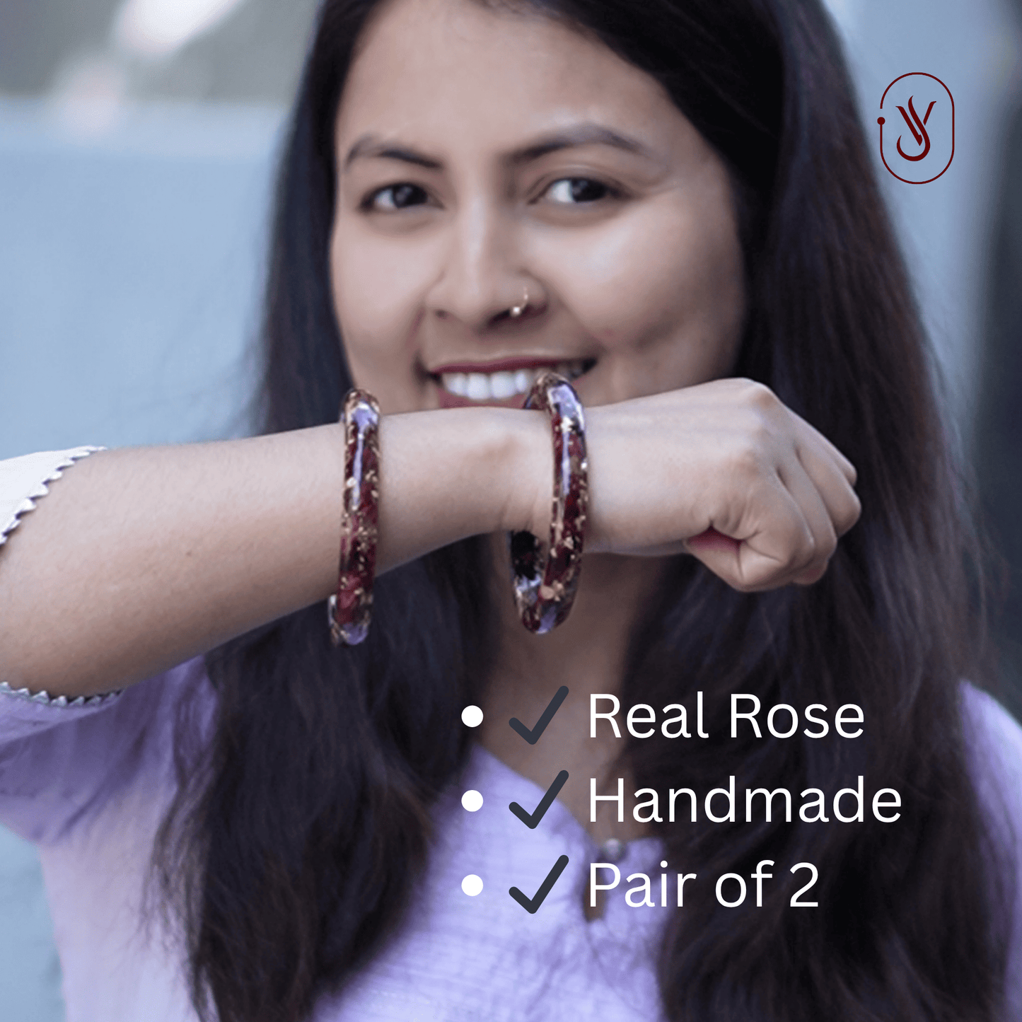 Handmade Real Flowers Bangles – Customisable Pair of 2 | Unique Gift for Women