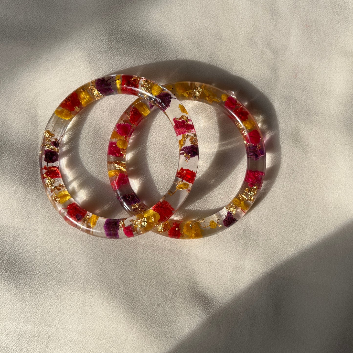 Handmade Real Flowers Bangles – Customisable Pair of 2 | Unique Gift for Women