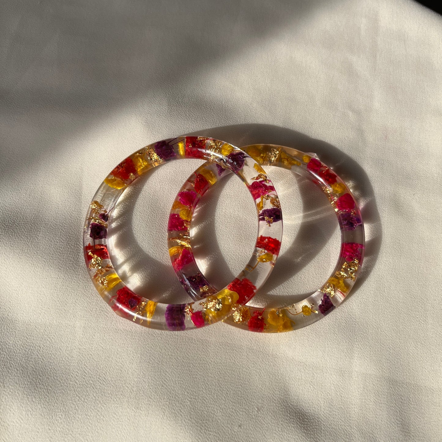 Handmade Real Flowers Bangles – Customisable Pair of 2 | Unique Gift for Women