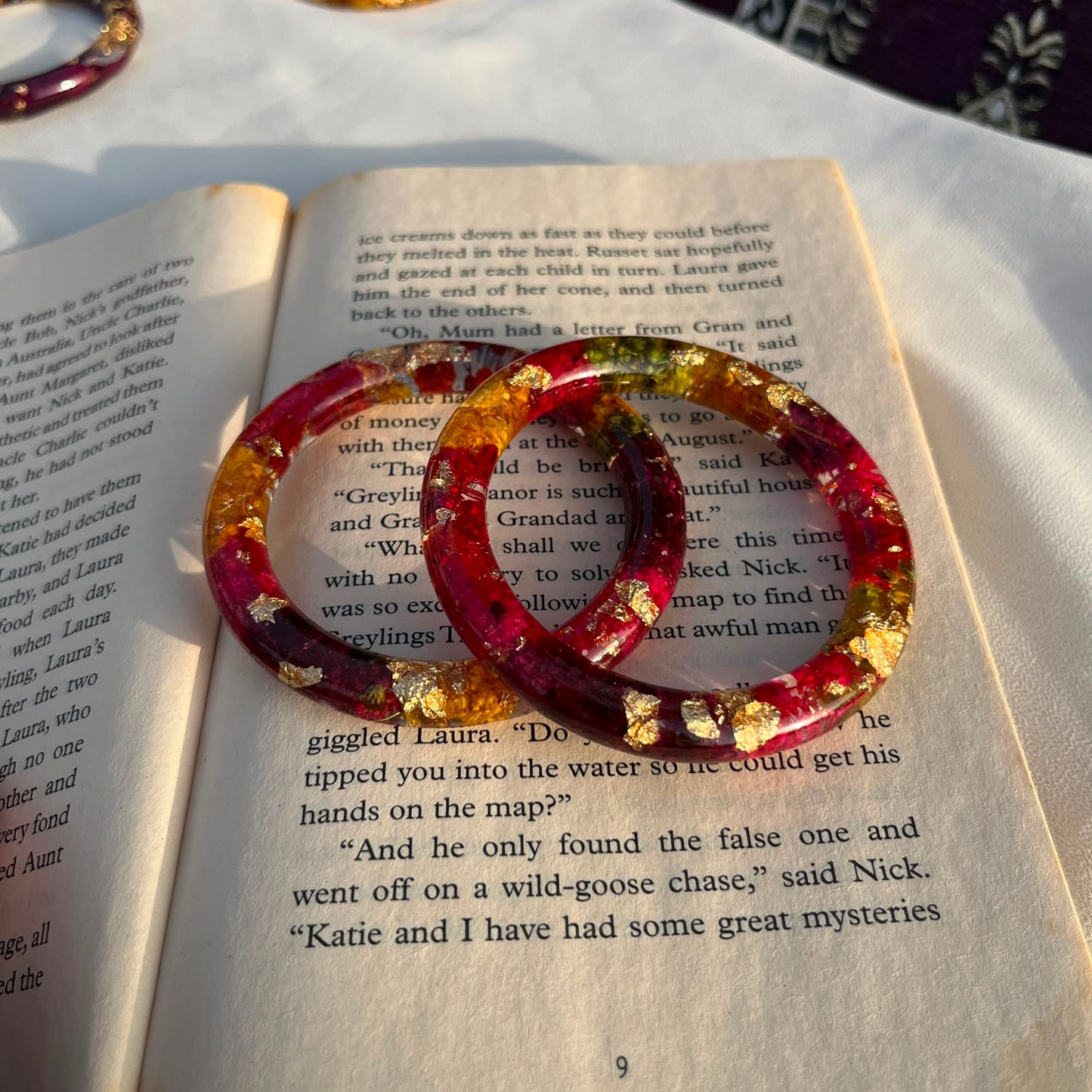 Handmade Real Flowers Bangles – Customisable Pair of 2 | Unique Gift for Women