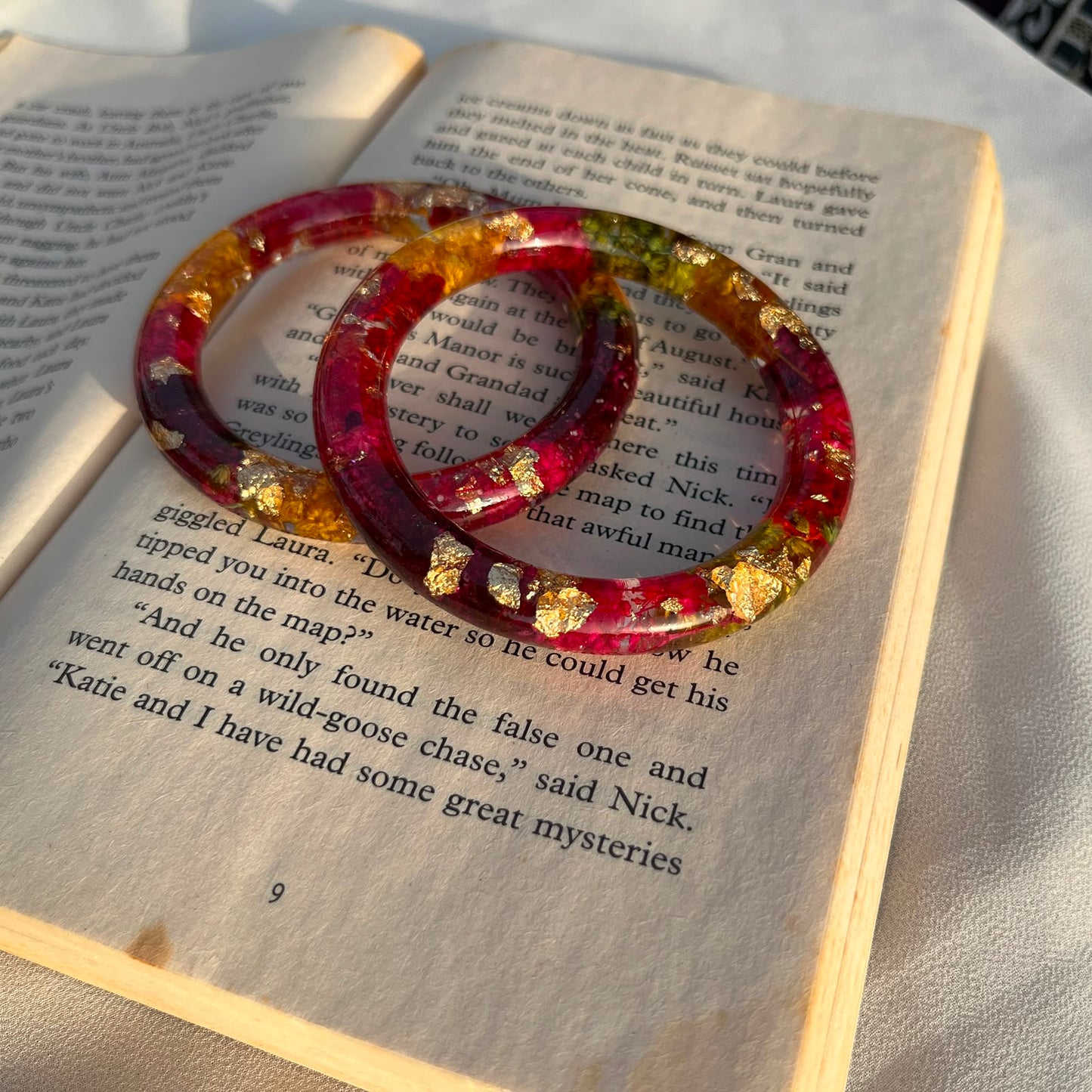 Handmade Real Flowers Bangles – Customisable Pair of 2 | Unique Gift for Women